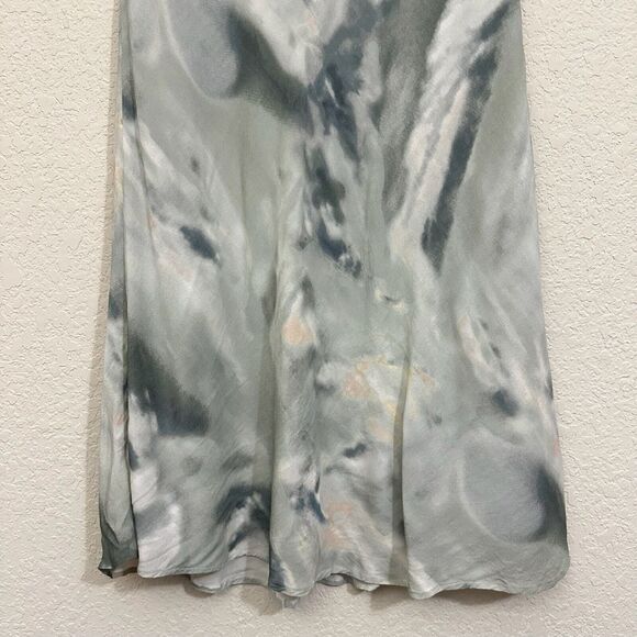 RAILS Anya Satin Midi Skirt Tie Dye Sage Diffusion A-Line Lined NWOT - Picture 5 of 11